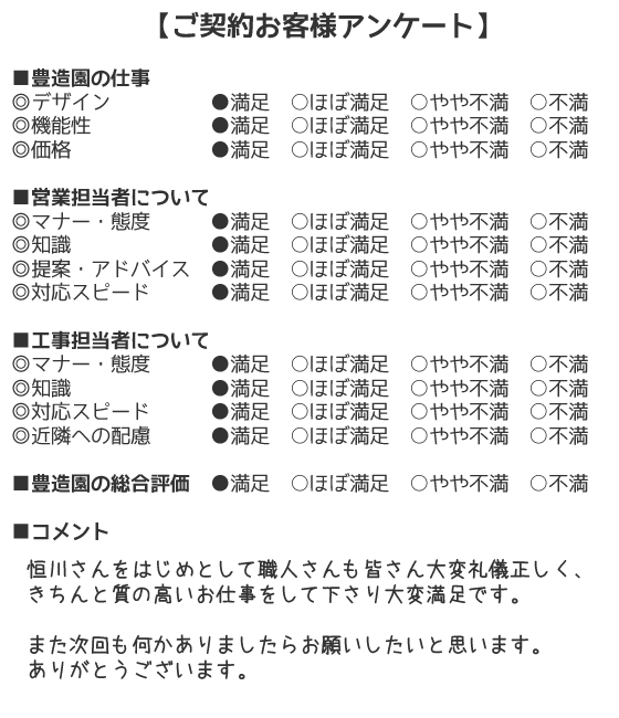 守山区 M様：お客様アンケート
